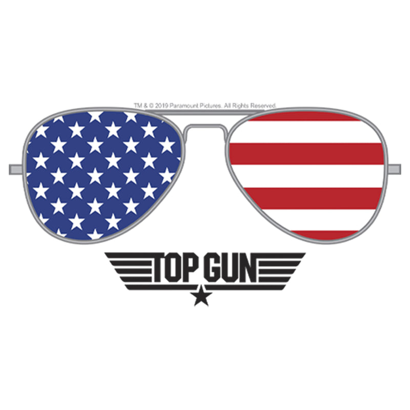 Boy's Top Gun American Flag Aviator Sunglasses Logo T-Shirt