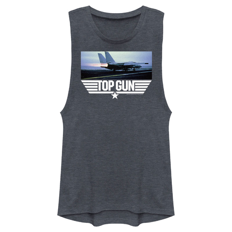 Junior's Top Gun Fighter Jet Ready for Takeoff Festival Muscle Tee