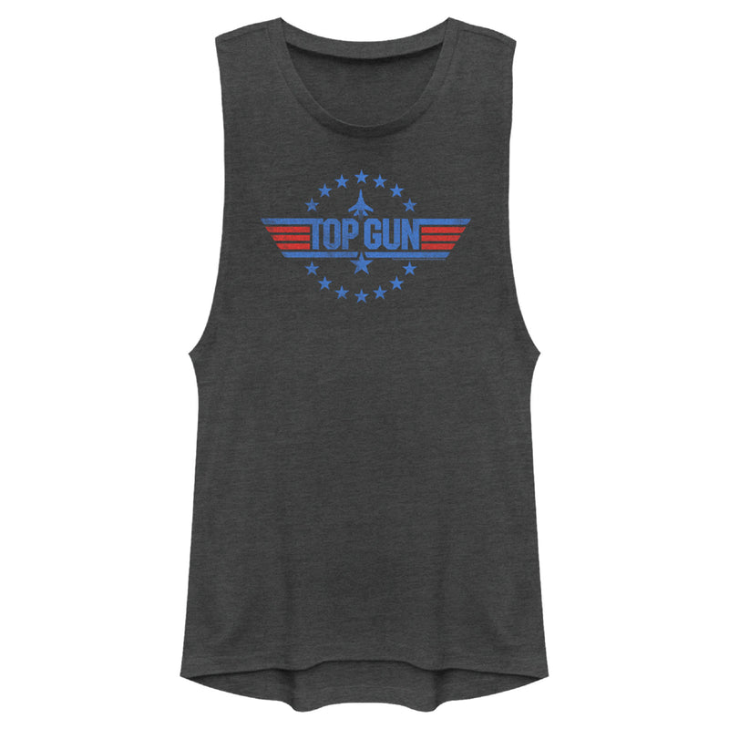 Junior's Top Gun Circle of Stars Logo Festival Muscle Tee