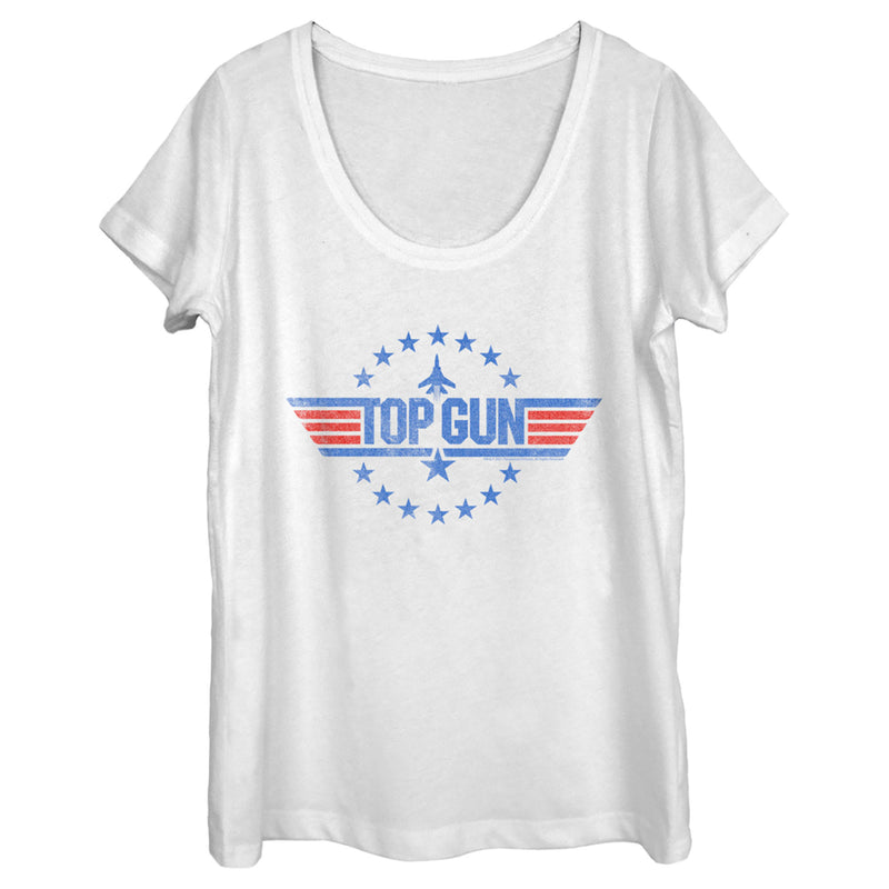 Women's Top Gun Circle of Stars Logo Scoop Neck