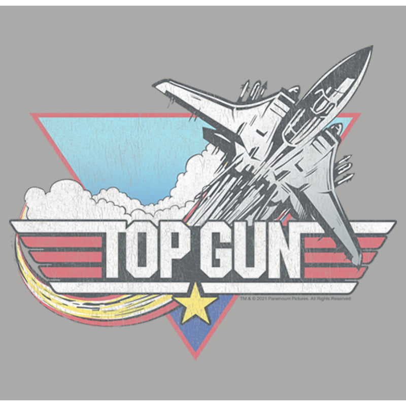 Men's Top Gun Distressed Fighter Jet Logo Sweatshirt