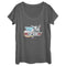 Women's Top Gun Distressed Fighter Jet Logo Scoop Neck