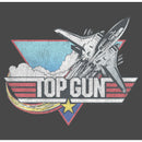 Women's Top Gun Distressed Fighter Jet Logo Scoop Neck