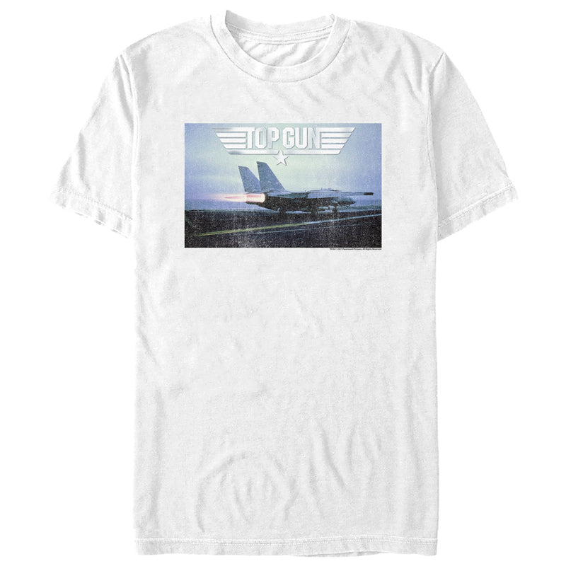 Men's Top Gun Fighter Jet Ready for Takeoff Distressed T-Shirt