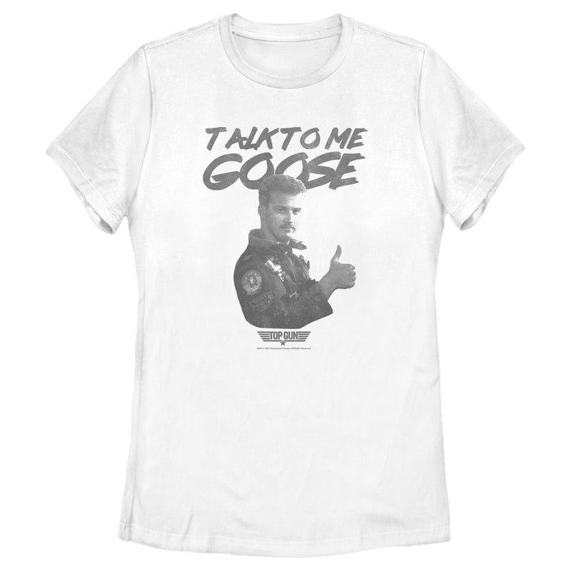 Women's Top Gun Talk to Me Goose Thumbs Up T-Shirt