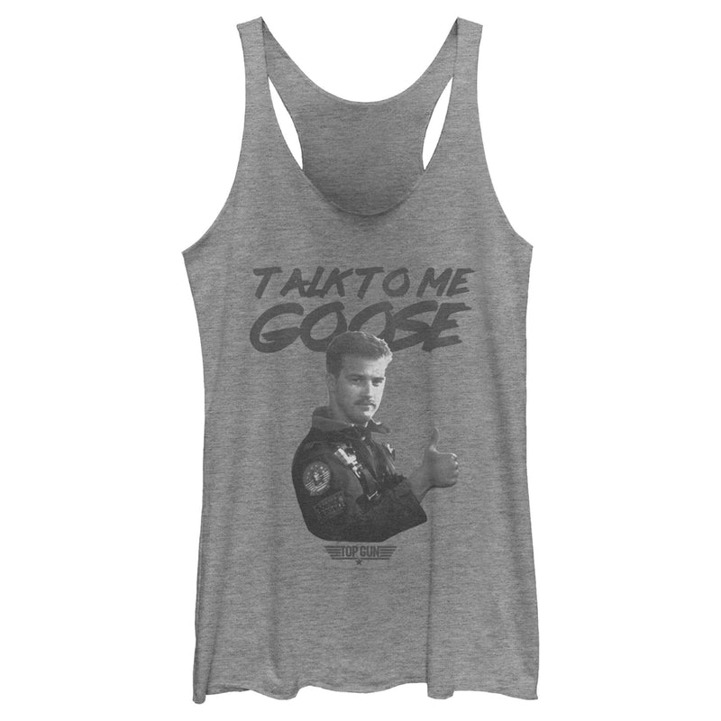 Women's Top Gun Talk to Me Goose Thumbs Up Racerback Tank Top