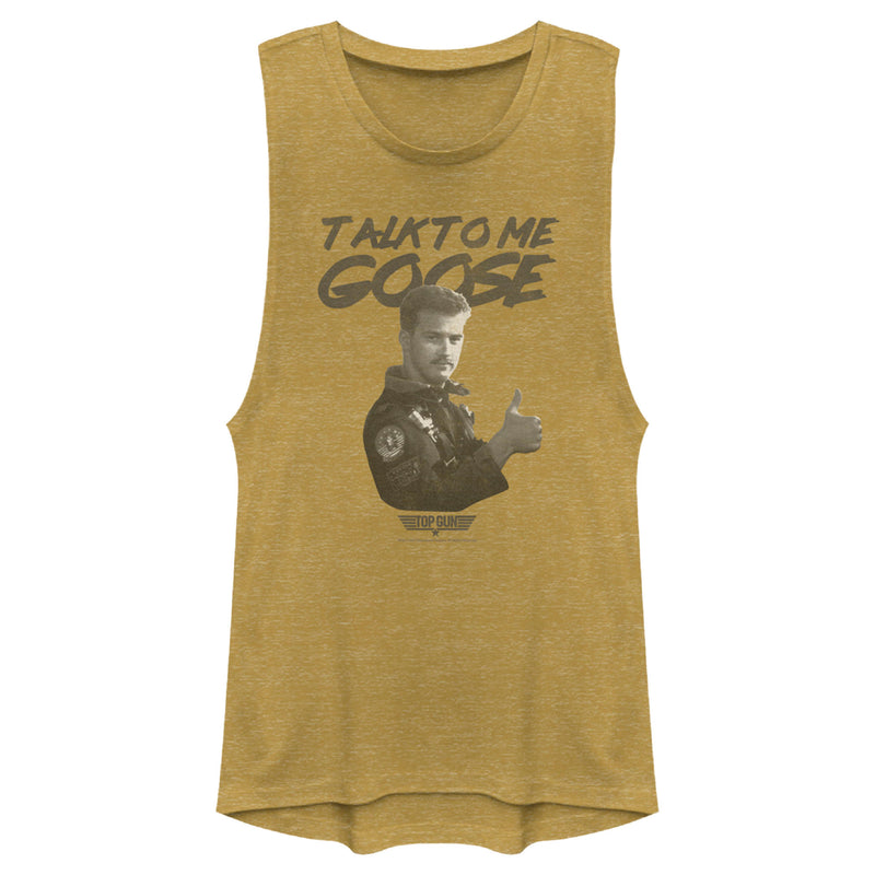 Junior's Top Gun Talk to Me Goose Thumbs Up Festival Muscle Tee