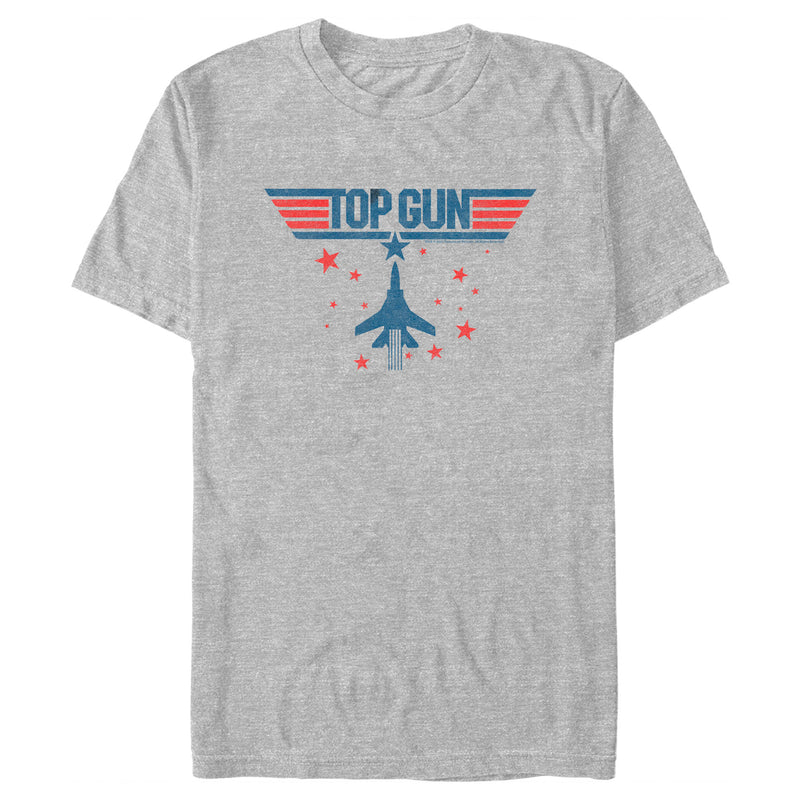 Men's Top Gun Fighter Jet and Stars Logo T-Shirt