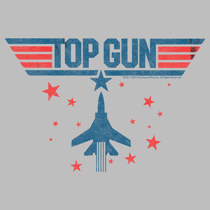 Men's Top Gun Fighter Jet and Stars Logo T-Shirt