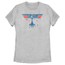 Women's Top Gun Fighter Jet and Stars Logo T-Shirt