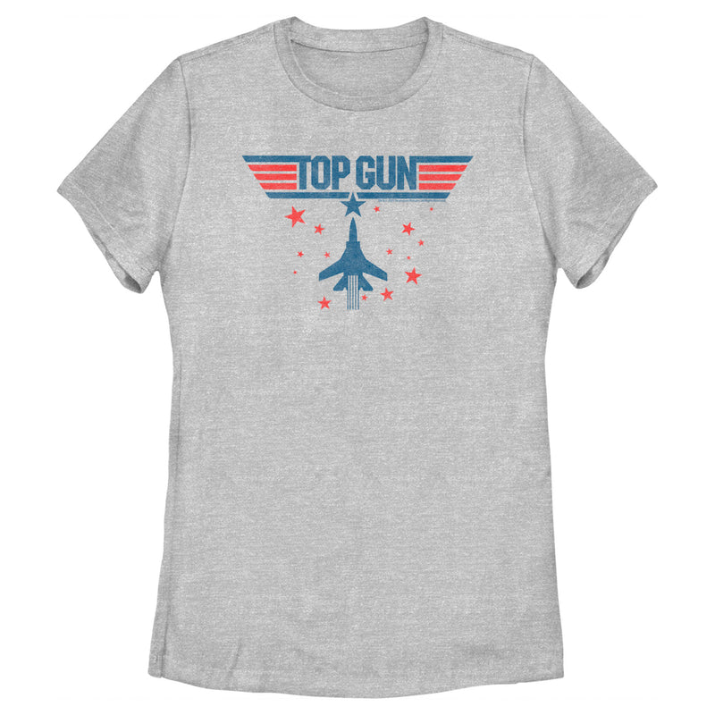 Women's Top Gun Fighter Jet and Stars Logo T-Shirt