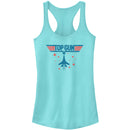 Junior's Top Gun Fighter Jet and Stars Logo Racerback Tank Top