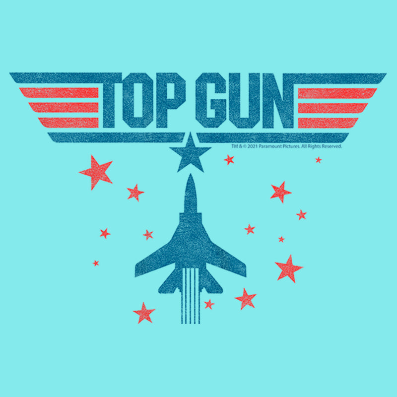 Junior's Top Gun Fighter Jet and Stars Logo Racerback Tank Top