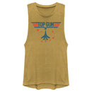 Junior's Top Gun Fighter Jet and Stars Logo Festival Muscle Tee