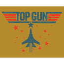 Junior's Top Gun Fighter Jet and Stars Logo Festival Muscle Tee