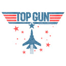 Women's Top Gun Fighter Jet and Stars Logo Scoop Neck