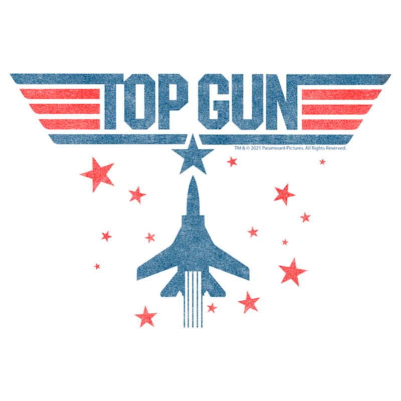 Women's Top Gun Fighter Jet and Stars Logo Scoop Neck