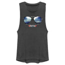 Junior's Top Gun Aviator Sunglasses Reflection Logo Festival Muscle Tee