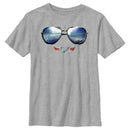 Boy's Top Gun Aviator Sunglasses Reflection Logo T-Shirt