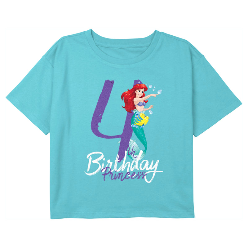 Girl's The Little Mermaid 4th Birthday Princess T-Shirt