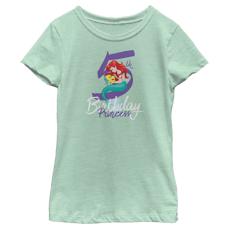 Girl's Disney The Little Mermaid 5th Birthday T-Shirt