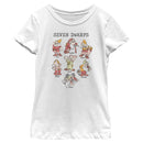 Girl's Snow White and the Seven Dwarfs Name Grid T-Shirt