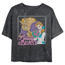 Junior's Beauty and the Beast Distressed Bouquet Frame T-Shirt