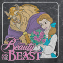 Junior's Beauty and the Beast Distressed Bouquet Frame T-Shirt