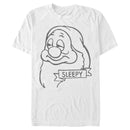 Men's Snow White and the Seven Dwarfs Sleepy Line Art T-Shirt