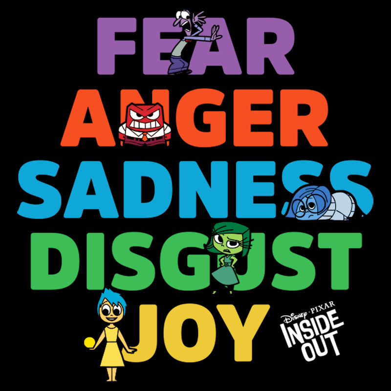 Boy's Inside Out Fear Anger Sadness Disgust Joy T-Shirt