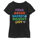 Girl's Inside Out Fear Anger Sadness Disgust Joy T-Shirt