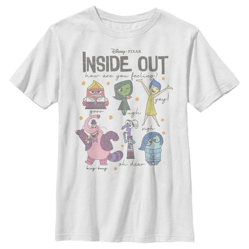 Boy's Inside Out How Are You Feeling Exclamations Distressed T-Shirt