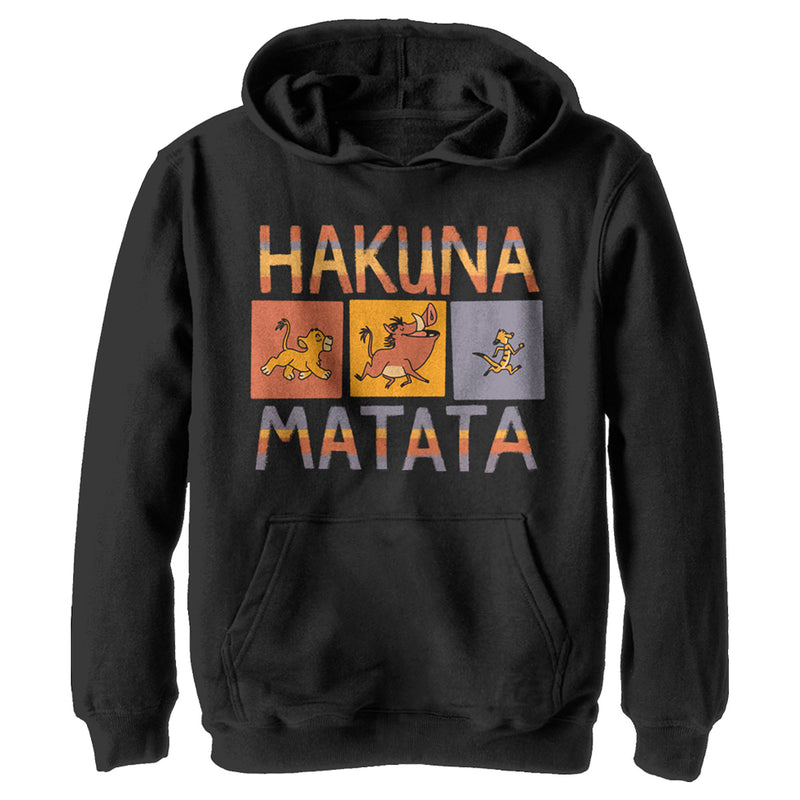 Boy's Lion King Hakuna Matata Boxes Pull Over Hoodie