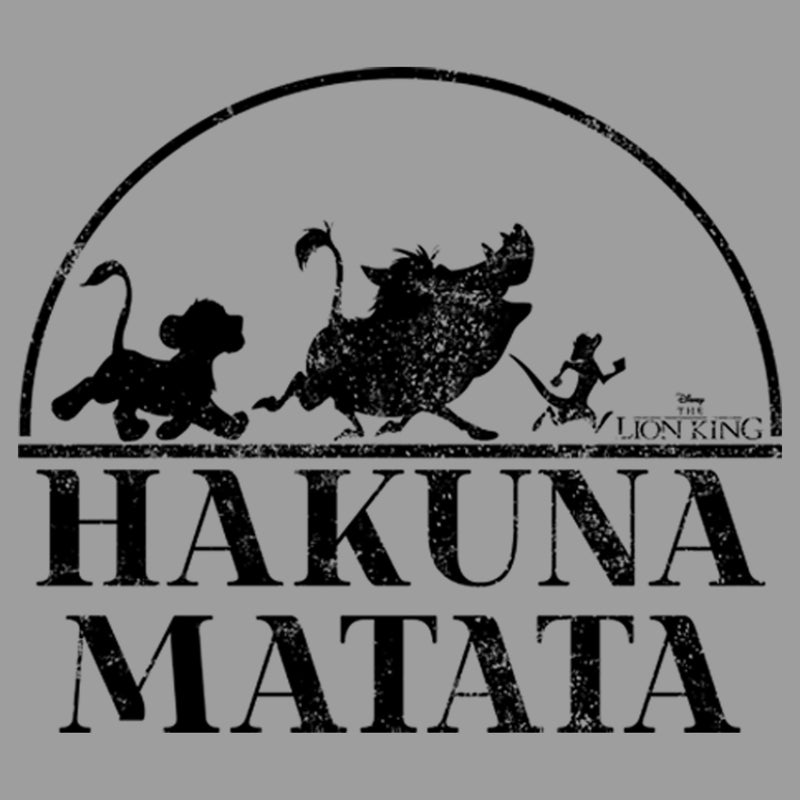 Boy's Lion King Black Silhouette Hakuna Matata Pull Over Hoodie