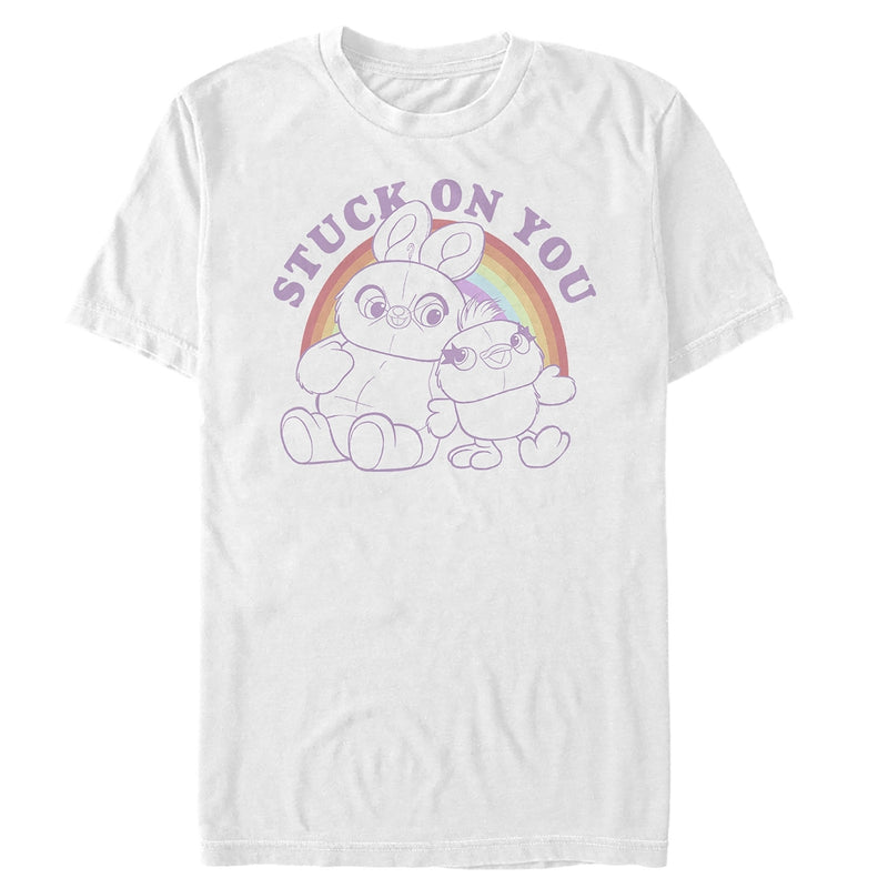 Men's Toy Story Ducky & Bunny Stuck on You Rainbow T-Shirt