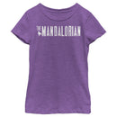 Girl's Star Wars: The Mandalorian Distressed Title Logo T-Shirt