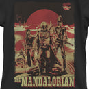 Girl's Star Wars: The Mandalorian Retro Red Poster T-Shirt