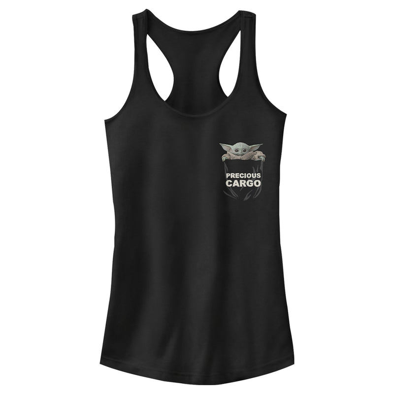 Junior's Star Wars: The Mandalorian The Child Precious Cargo Pocket Racerback Tank Top