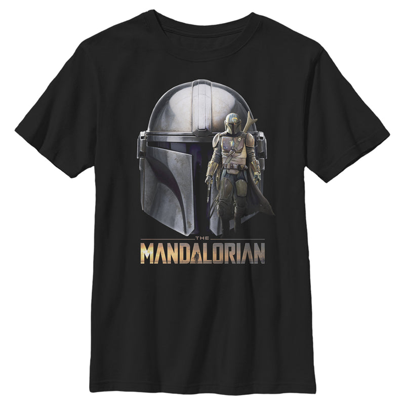 Boy's Star Wars: The Mandalorian Helmet Pose T-Shirt