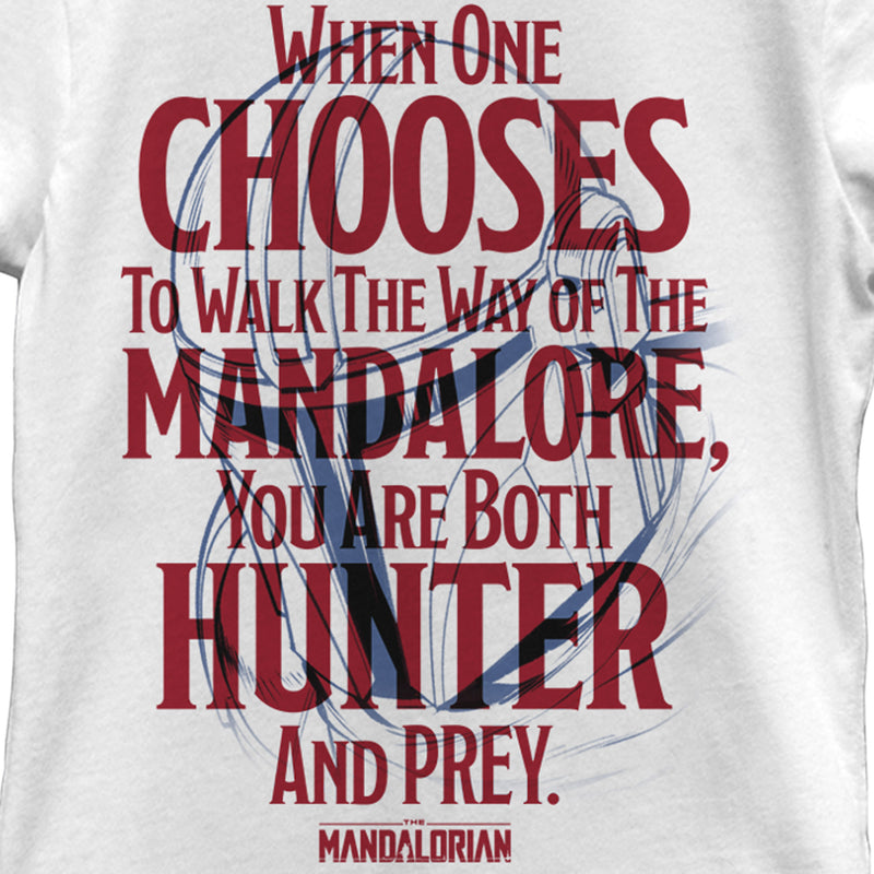 Girl's Star Wars: The Mandalorian You Are Both Hunter And Prey T-Shirt