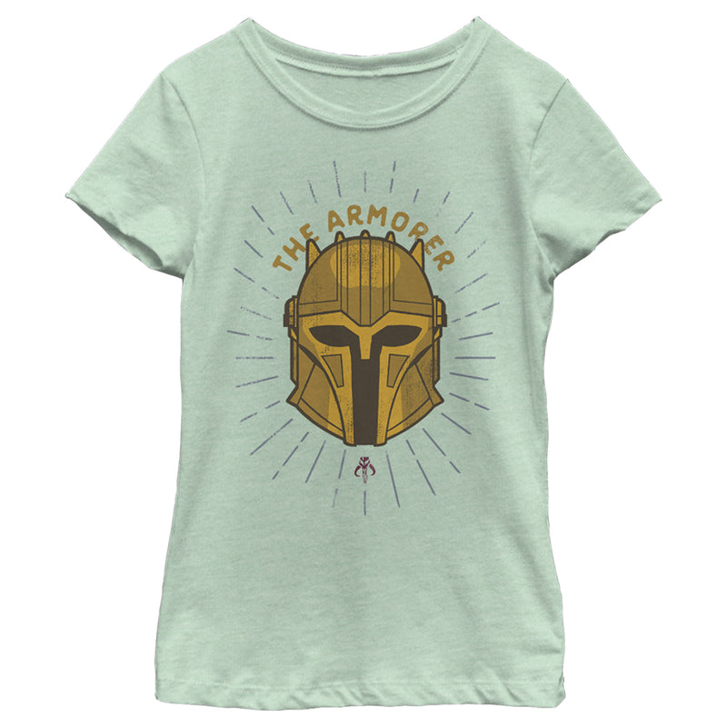 Girl's Star Wars: The Mandalorian The Armorer Helmet T-Shirt