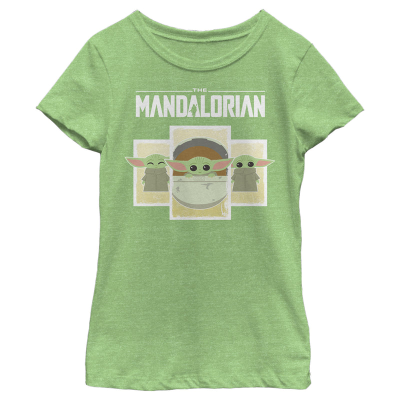 Girl's Star Wars: The Mandalorian The Child Cartoon Cards T-Shirt