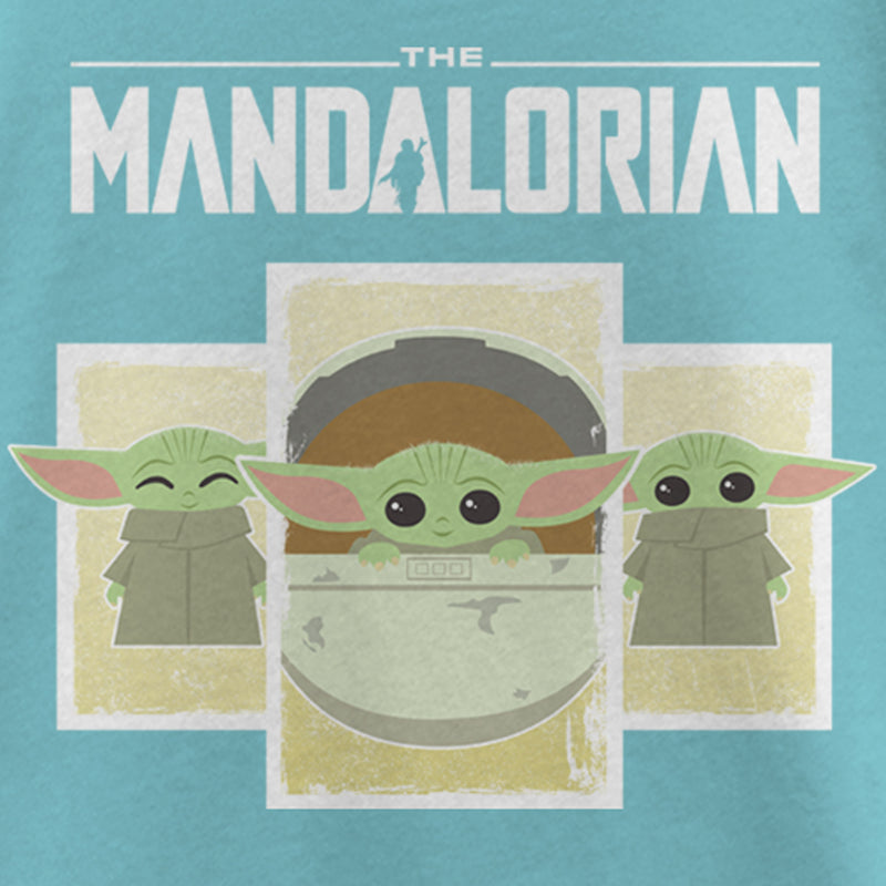 Girl's Star Wars: The Mandalorian The Child Cartoon Cards T-Shirt