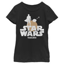 Girl's Star Wars: The Mandalorian Bounty Hunter and The Child Silhouette T-Shirt