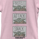 Girl's Star Wars: The Mandalorian The Child Protect Attack Snack T-Shirt