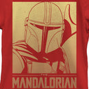 Girl's Star Wars: The Mandalorian Din Djarin Gold Poster T-Shirt