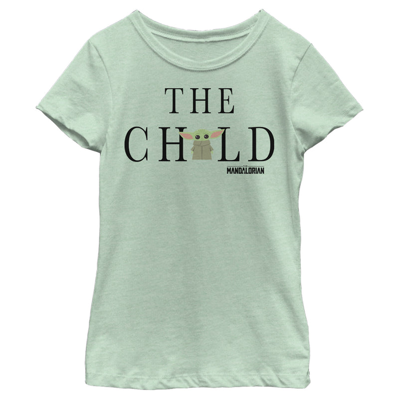 Girl's Star Wars: The Mandalorian The Child Text Logo T-Shirt