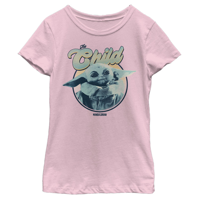 Girl's Star Wars: The Mandalorian Grogu The Child Retro Circle T-Shirt