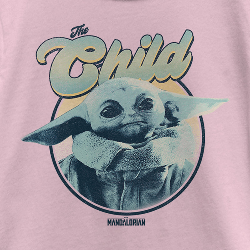 Girl's Star Wars: The Mandalorian Grogu The Child Retro Circle T-Shirt