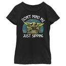 Girl's Star Wars: The Mandalorian Grogu Don't Mind Me Just Sipping T-Shirt